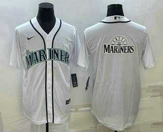 Men%27s Seattle Mariners Big Logo White Stitched MLB Cool Base Nike Jersey->st.louis cardinals->MLB Jersey
